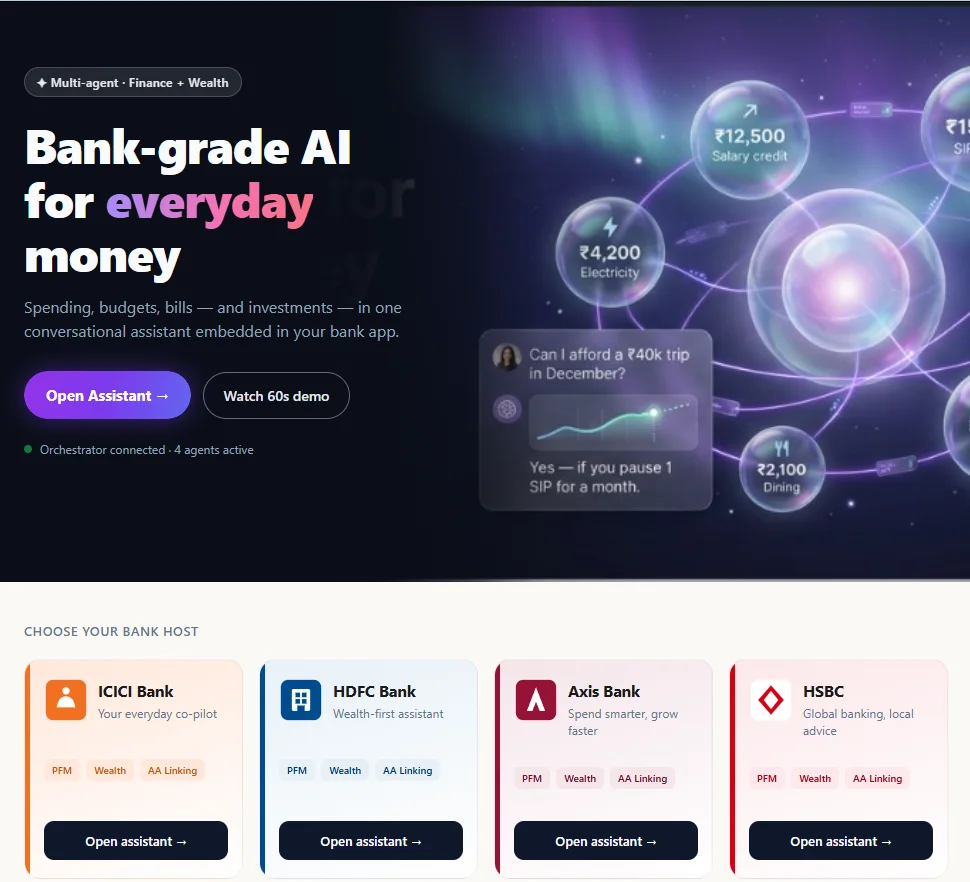 Bank Wealth & Savings MCP Platform screenshot 1